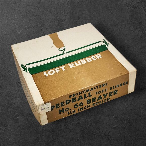 Vintage Speedball No. 66 Brayer 6" & Linoleum Cutter Tool w/ Box & Instructions - Picture 13 of 13